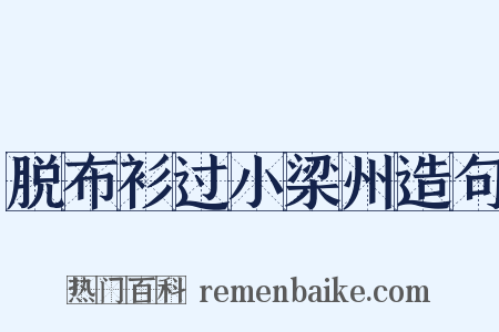 脱布衫过小梁州造句是什么意思的图片
